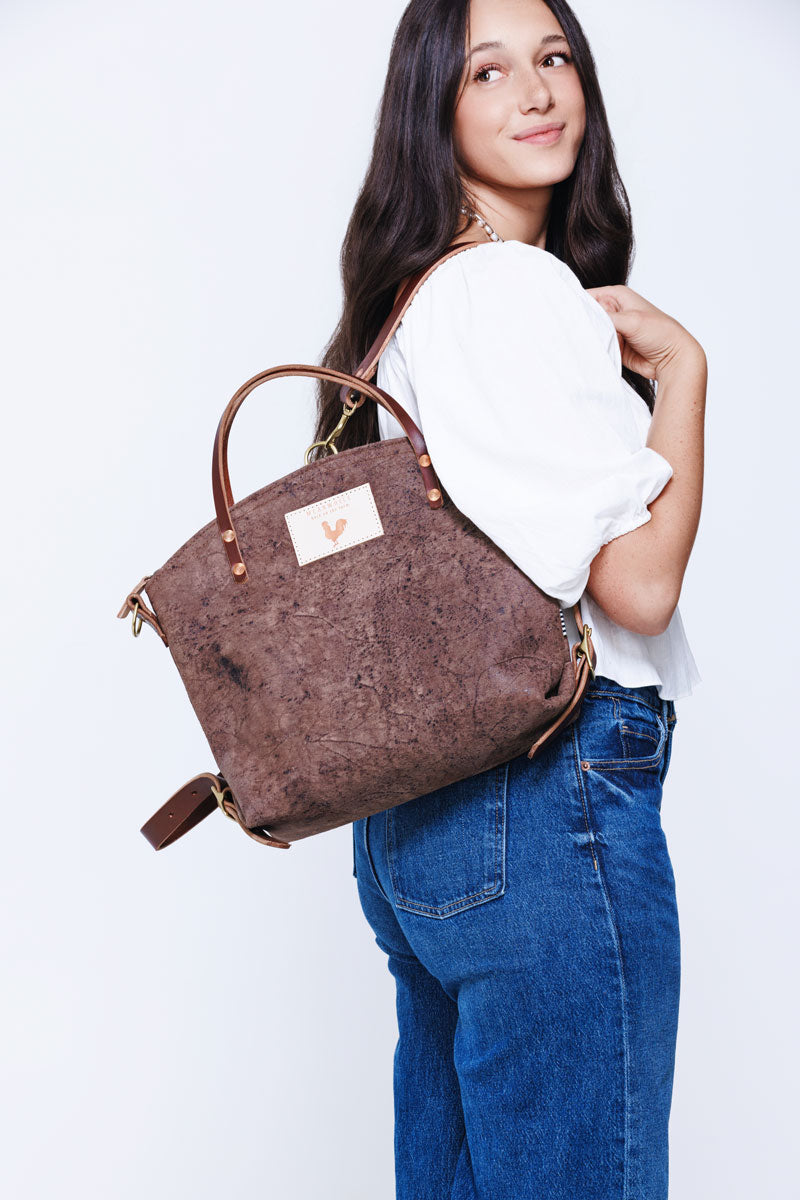 Birch Mocha Leather Convertible Backpack 2.0 | Genuine Leather