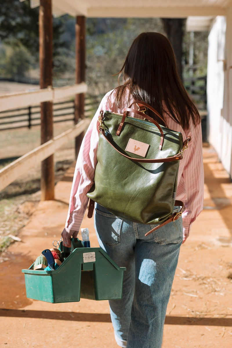 Hunter Green Leather Original Backpack | Green Leather Backpack