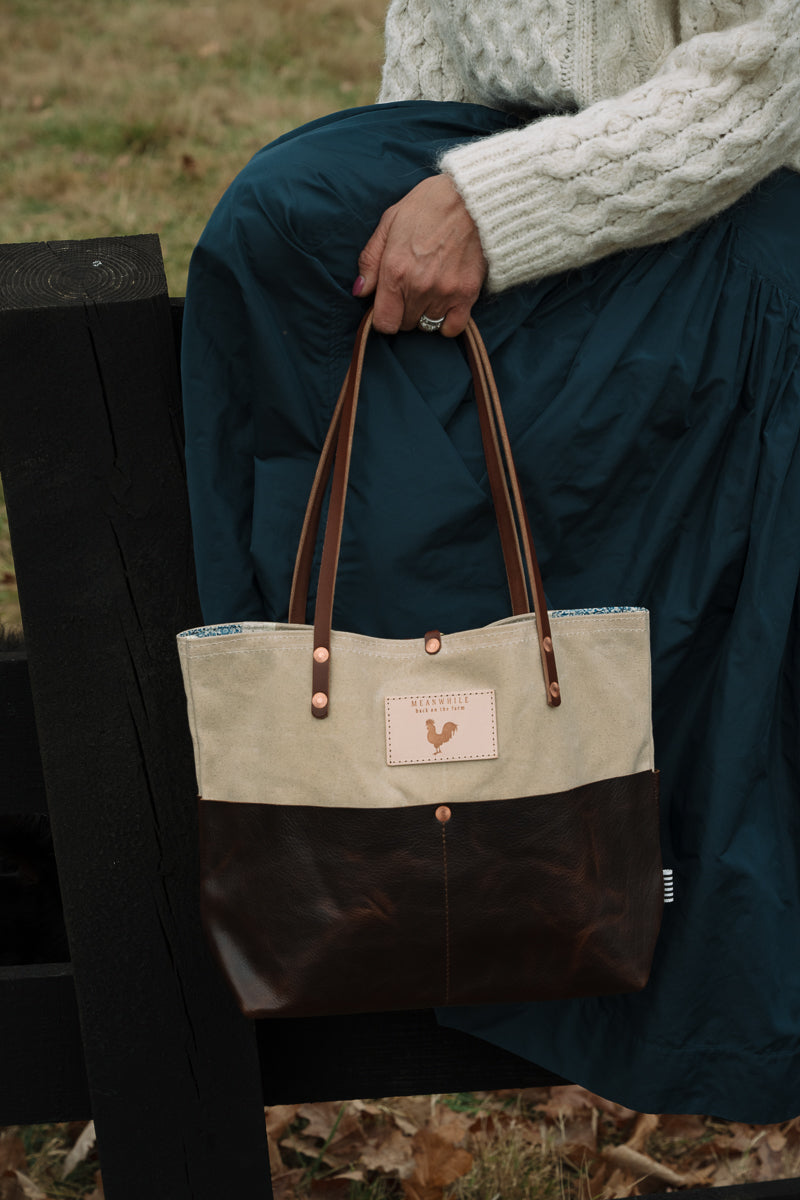 Limited Edition* Natural Waxed Canvas Utility Tote | Tan Canvas Tote