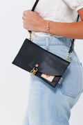 Black Leather Envelope Bag