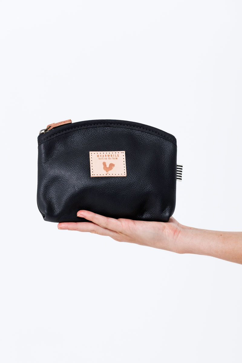 Harness Black Leather Makeup Bag - Main Image