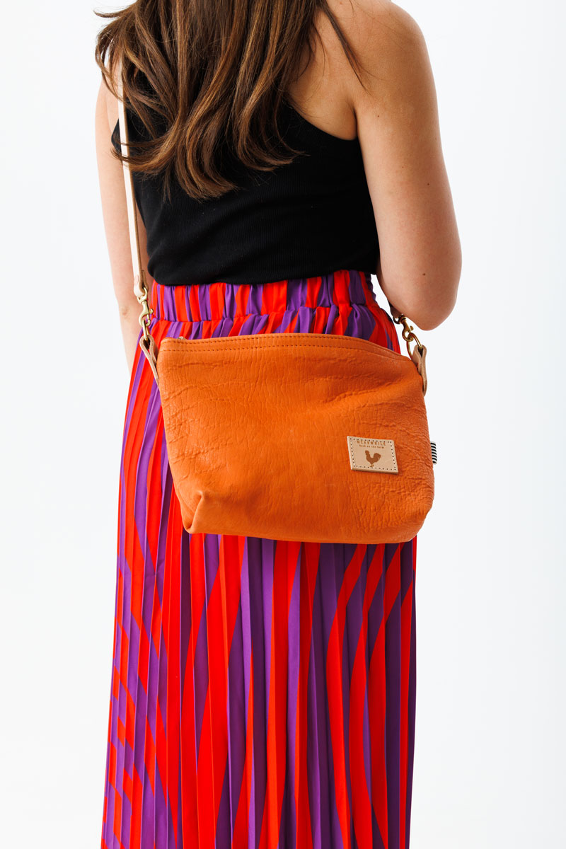Tangerine Leather Sling Bag