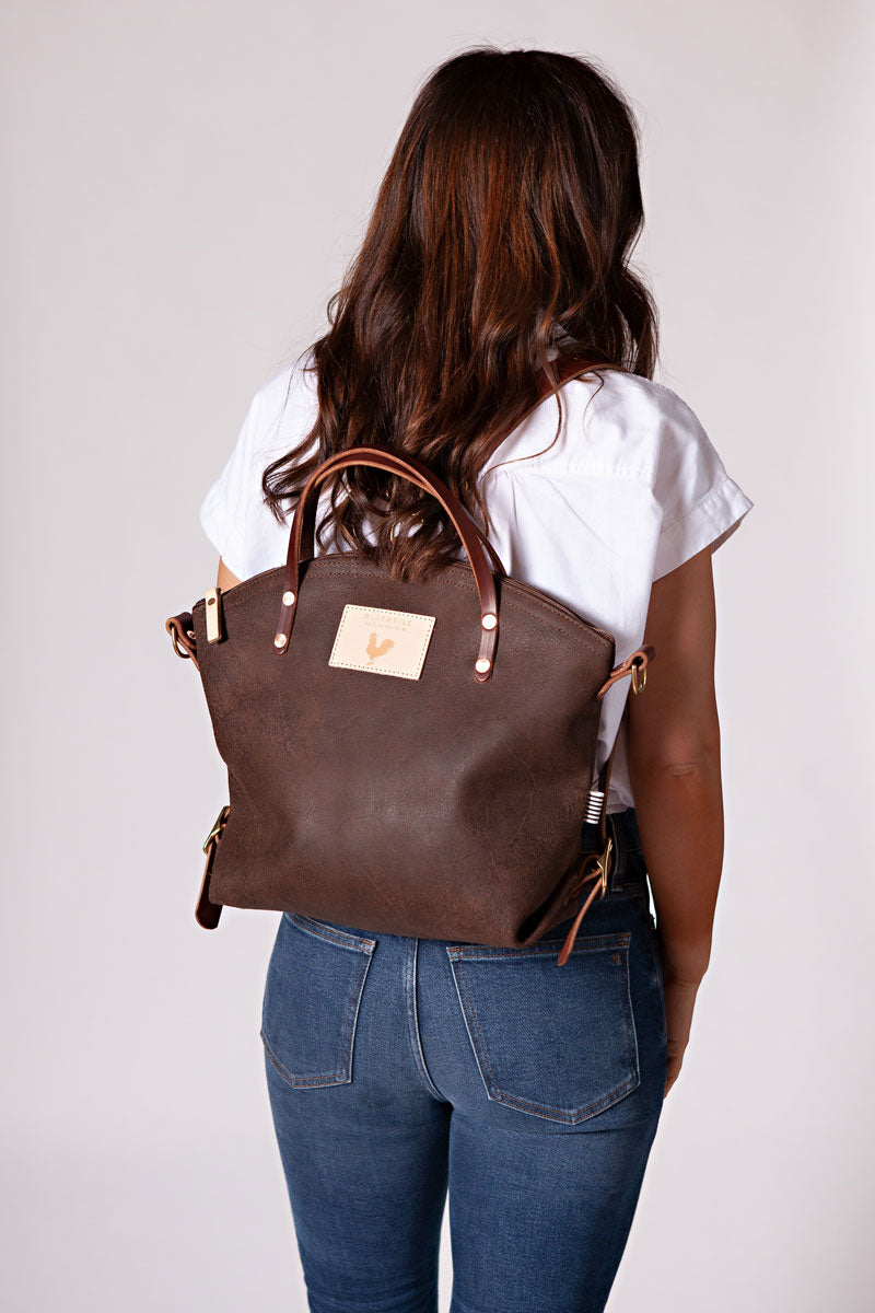Birch Mocha Leather Convertible Backpack 2.0