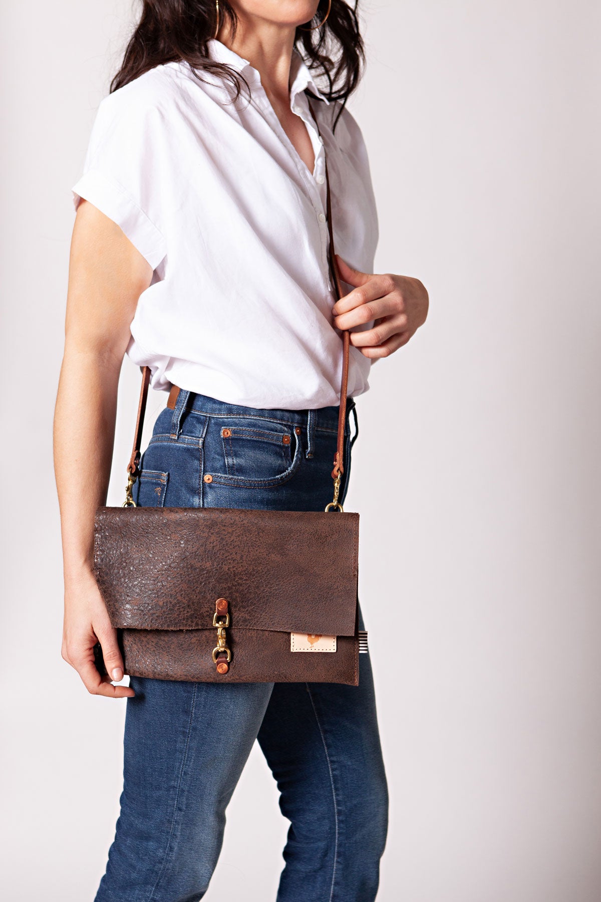 Trigger Crossbody (Black)- Designer leather Handbags