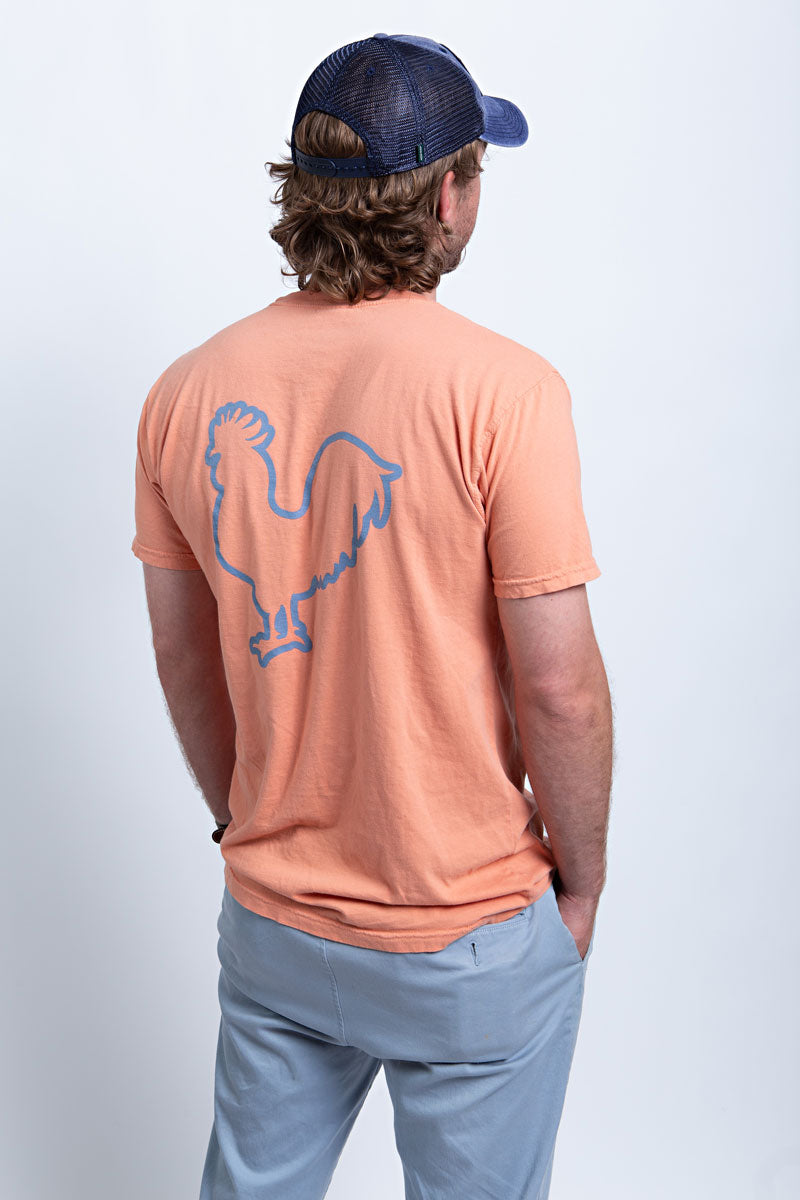Terra Cotta T Shirt with Rooster Logo