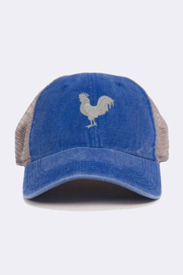 Blue Trucker Hat with Rooster