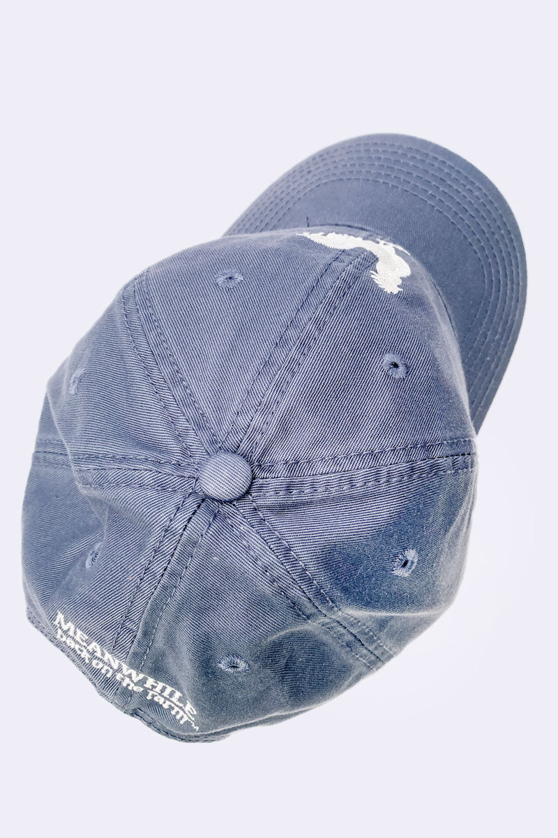 Blue Baseball Cap with Rooster Embroidery
