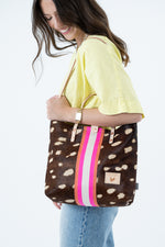 Limited Edition* Spotted Leather Handtote with Webbing
