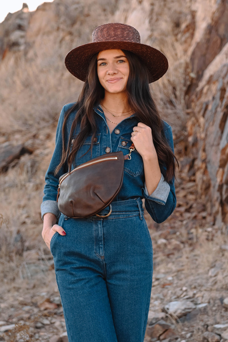 Mocha Tuscan Leather Fanny Bag