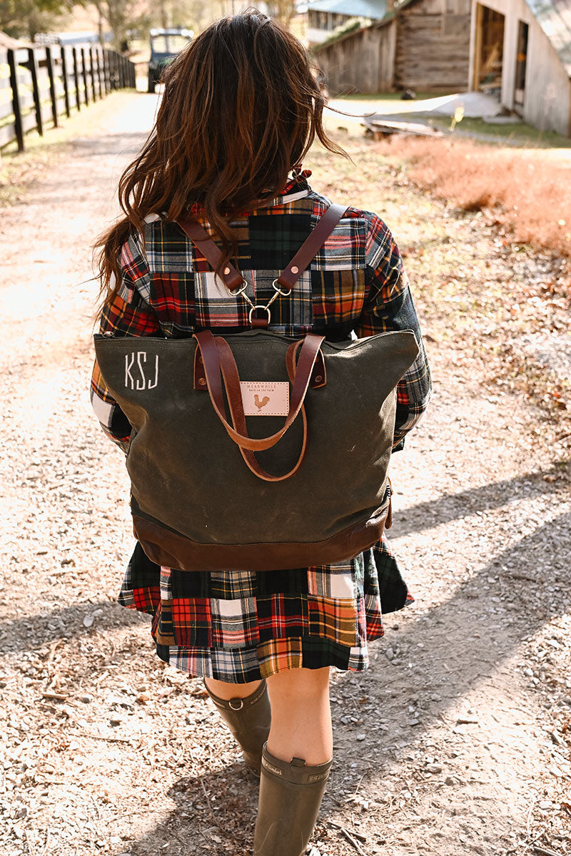 Olive Wax Canvas Adventure Tote | Meanwhile Back on the Farm