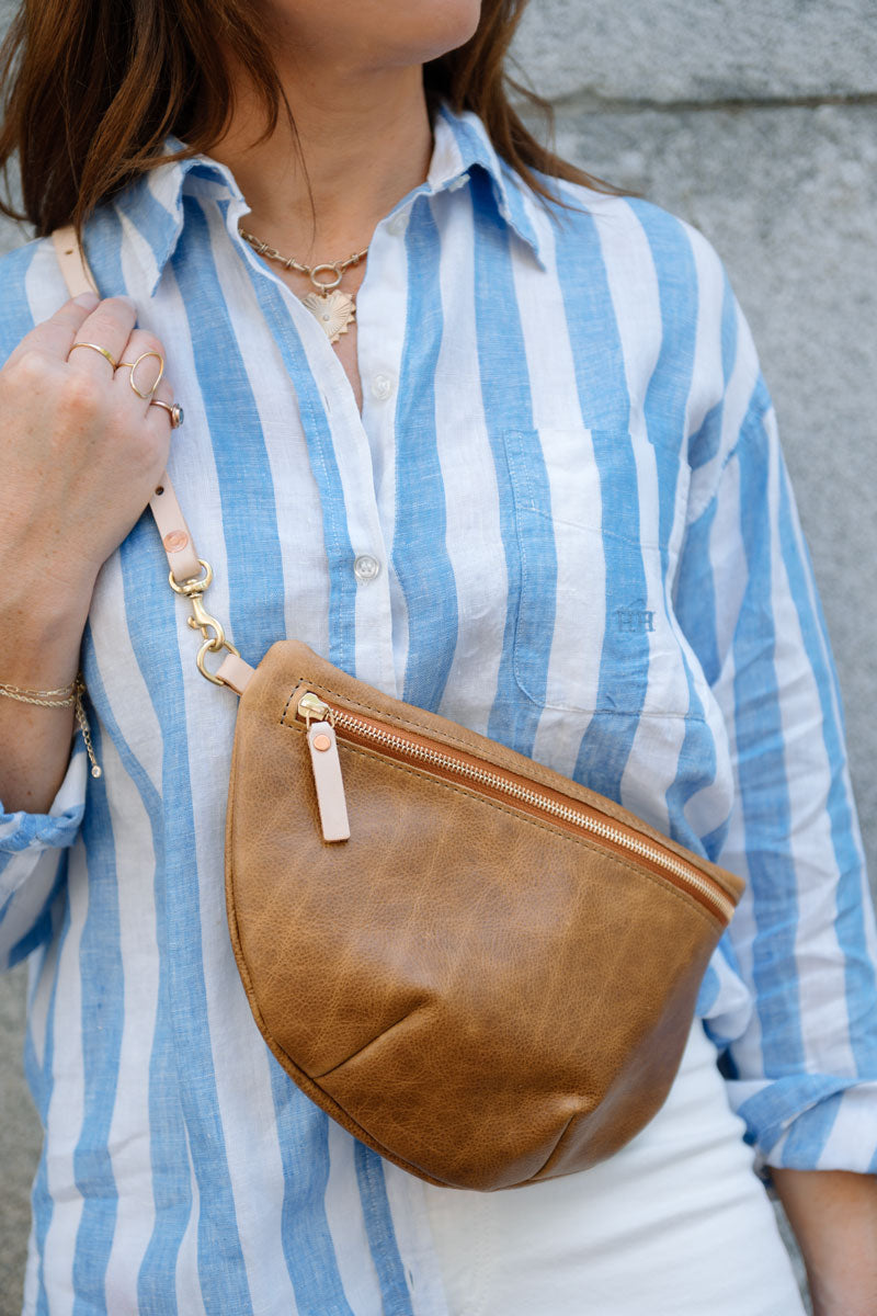 Camel Leather Fanny Bag