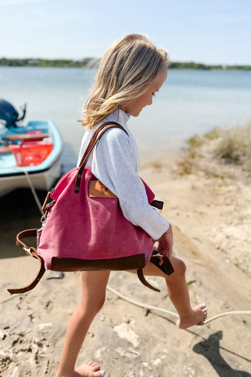 Pink Wax Canvas Backpack with Crossbody Strap | Meanwhile Back on
