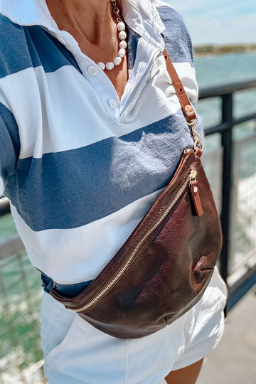 Mocha Tuscan Leather Fanny Bag
