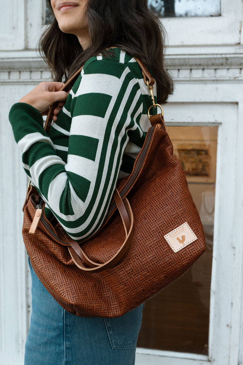 Sorrel Brown Woven Leather Slouch Hobo | Brown Hobo Bag