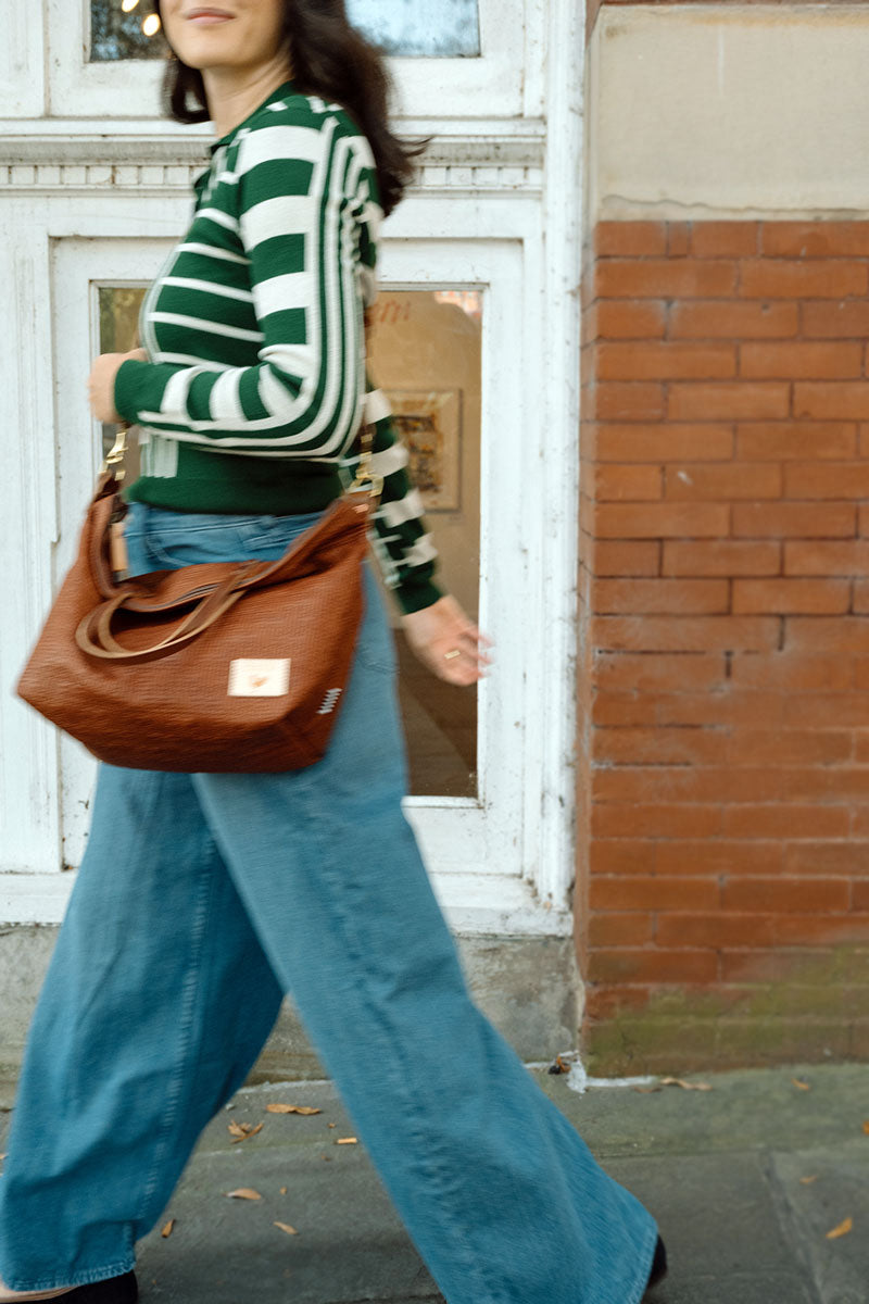 Sorrel Brown Woven Leather Slouch Hobo | Brown Hobo Bag
