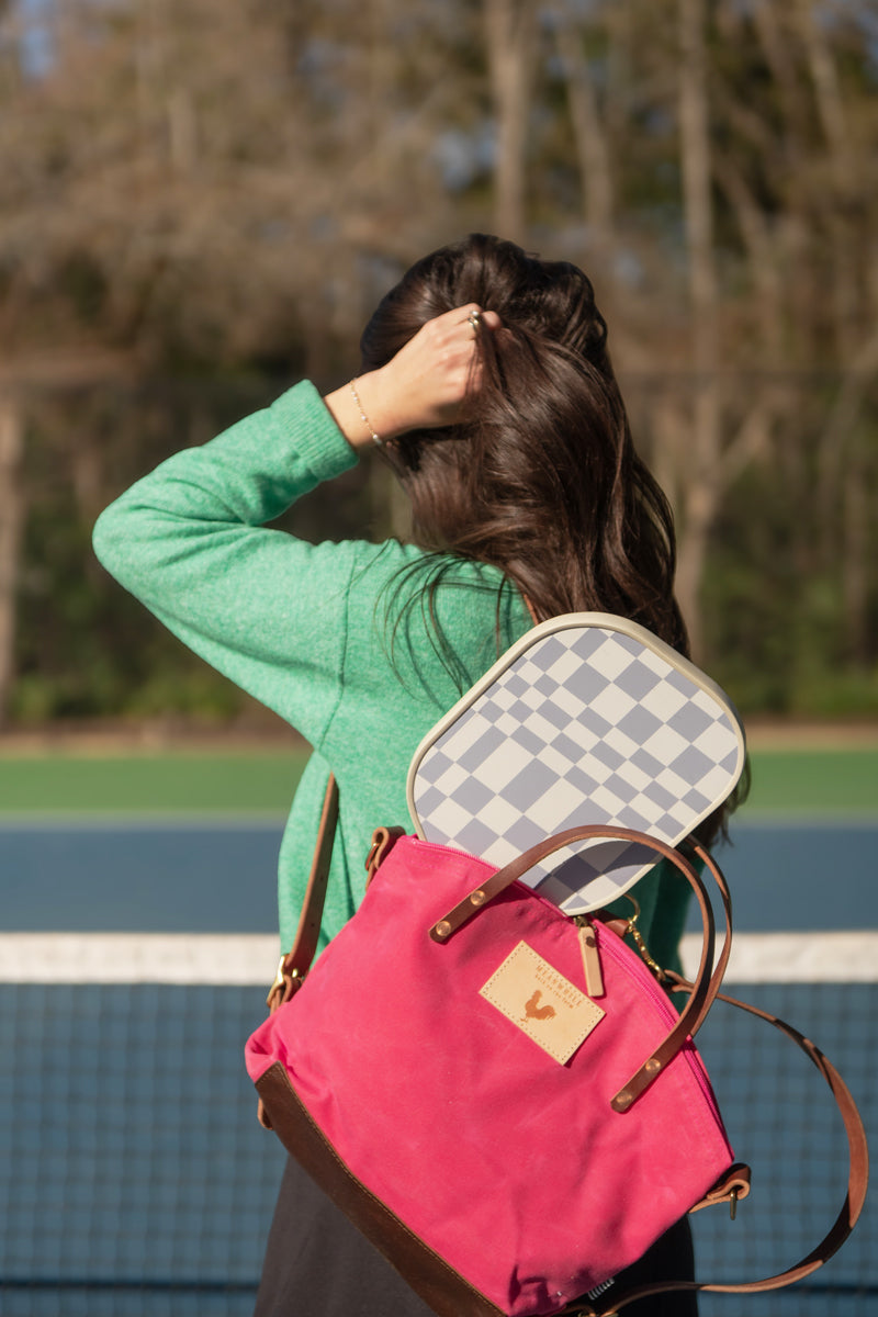 Pink Wax Canvas Backpack with Crossbody Strap | Meanwhile Back on