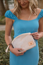 Birch White Leather Clutch