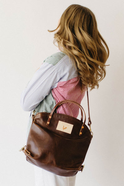 Mocha Tuscan Leather Convertible Backpack 2.0 - Backpacks Leather