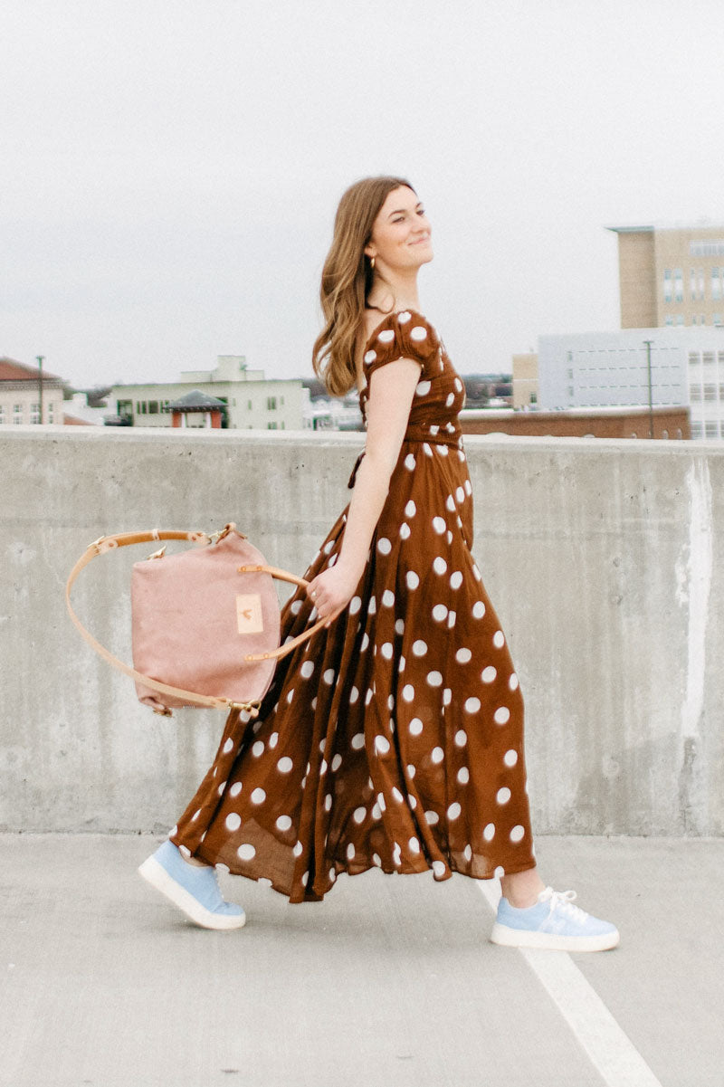 Rose Leather Convertible Backpack 2.0 | Real Leather Backpack