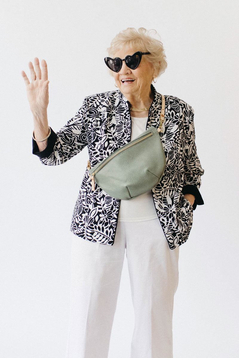 Seafoam Leather Fanny Bag