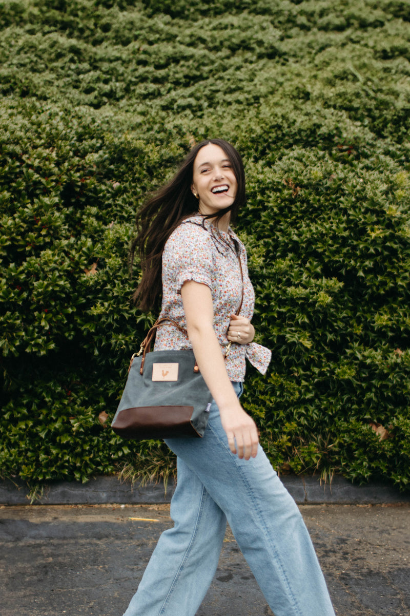 Slate Blue Waxed Canvas Small Tote | Meanwhile Back on the Farm