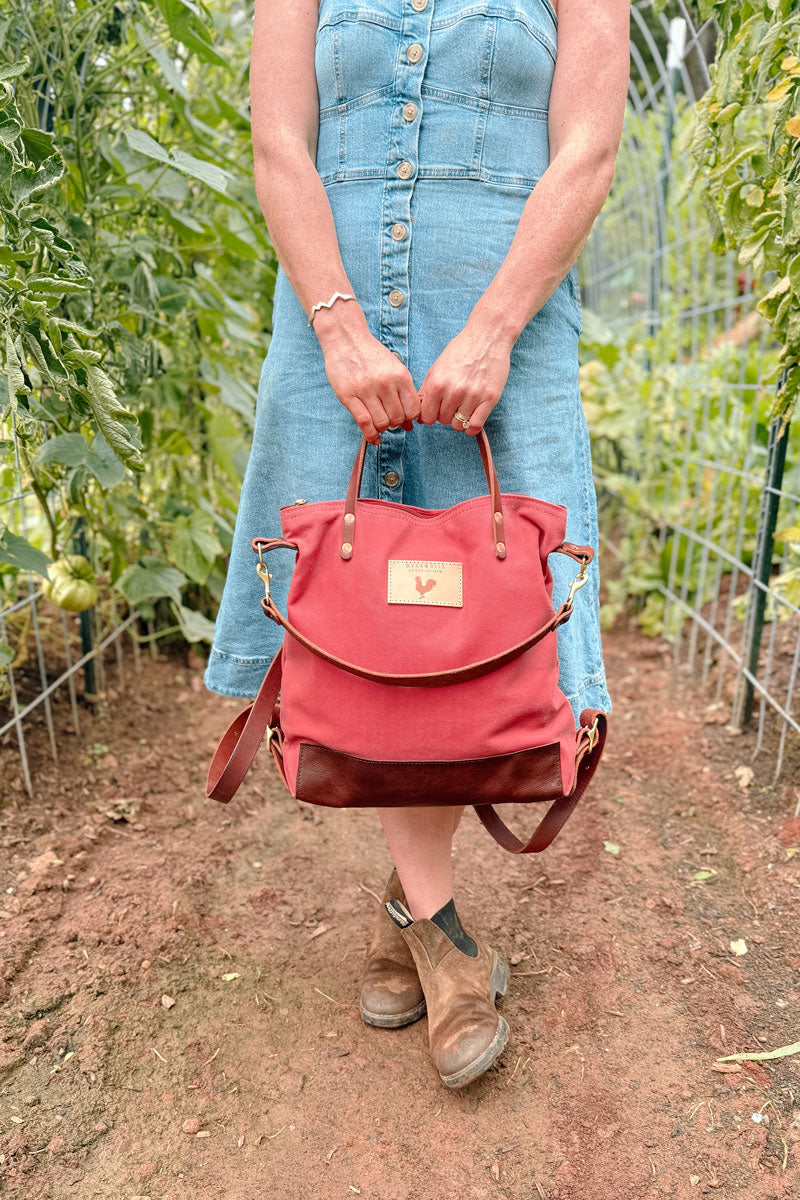 Nantucket Waxed Canvas Original Backpack | Red Canvas Backpack