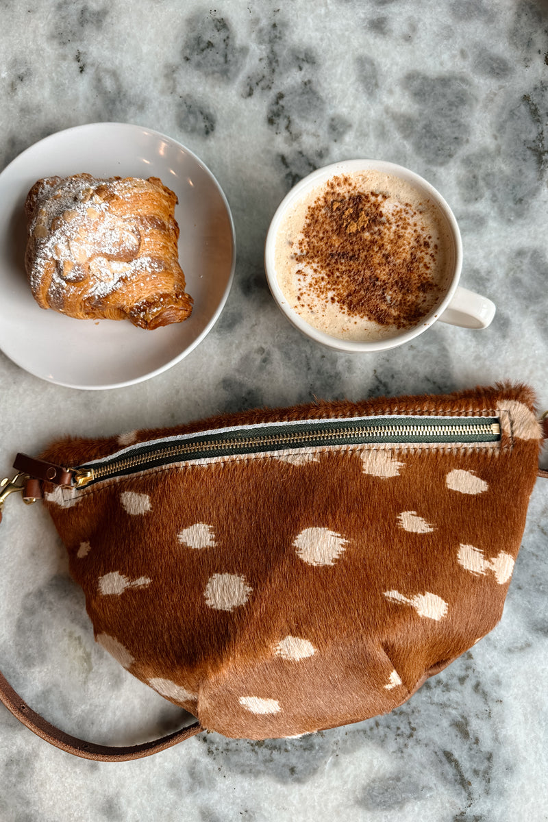 Spotted Cow Hide Fanny Bag