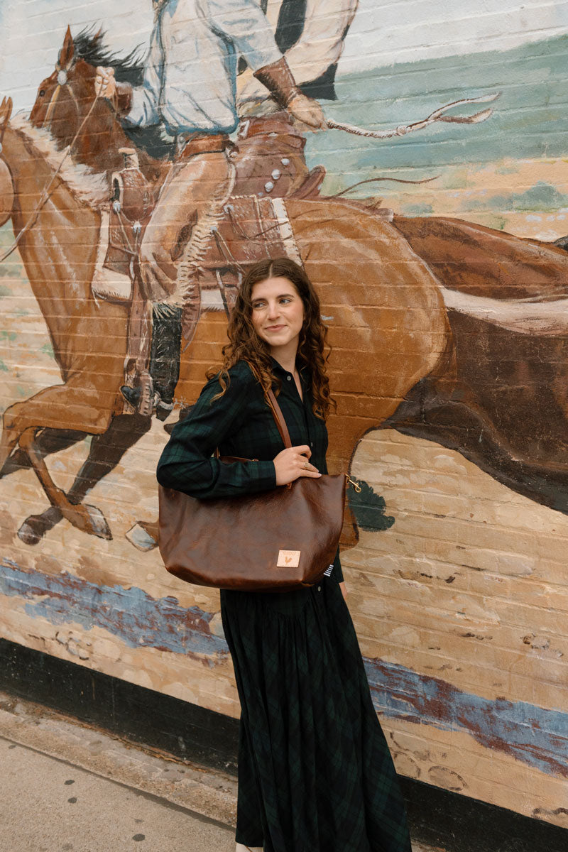 Mocha Tuscan Leather Perfect Tote | Mocha Brown Perfect Tote
