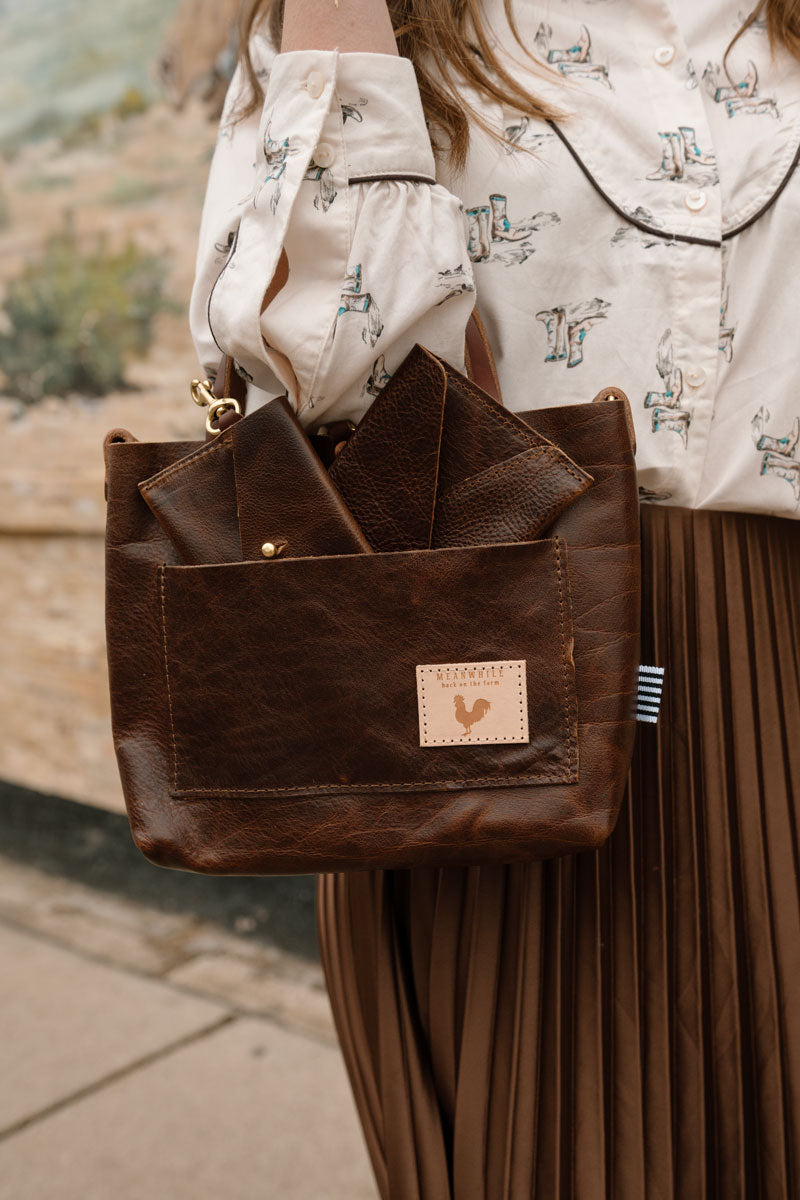 Mocha Tuscan Leather Mini Tote