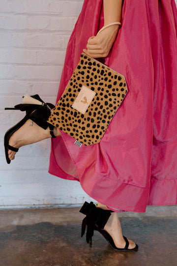 Cheetah Hair on Hide Wristlet