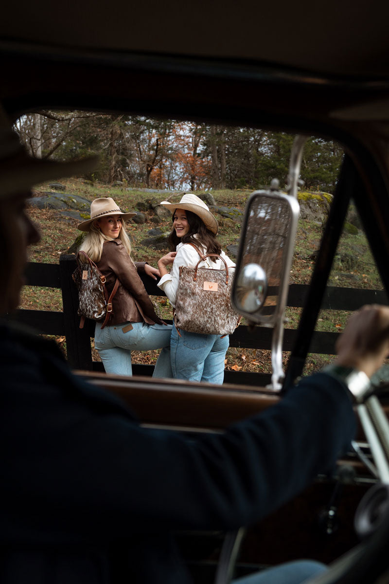 Hair on Hide Leather Backpack | Boho Leather Handbags | Meanwhile