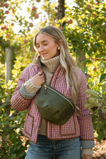 Hunter Green Leather Fanny Bag