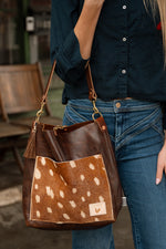Spotted Cowhide Leather Carryall & Crossbody