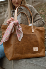 Camel Leather Travel Tote