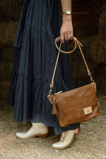 Camel Leather Sling Bag