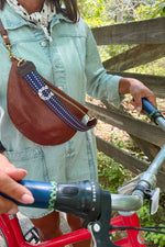 Sorrel Brown Woven Leather Fanny Bags