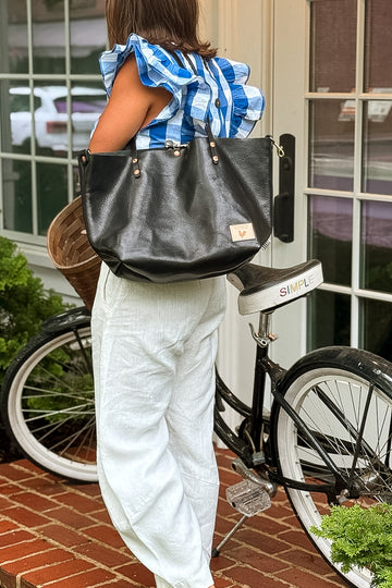 Black Luxe Leather Perfect Tote