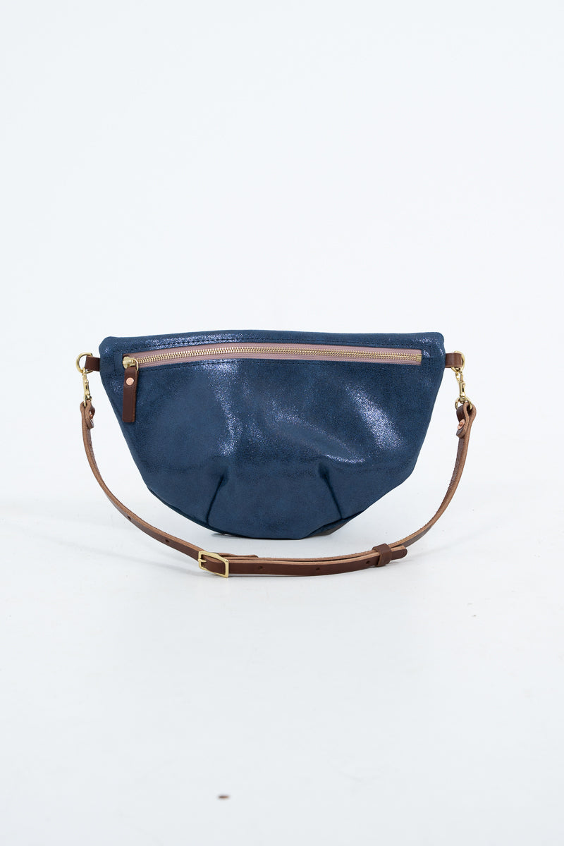 Limited Edition* Navy Shimmer Leather Fanny Bag