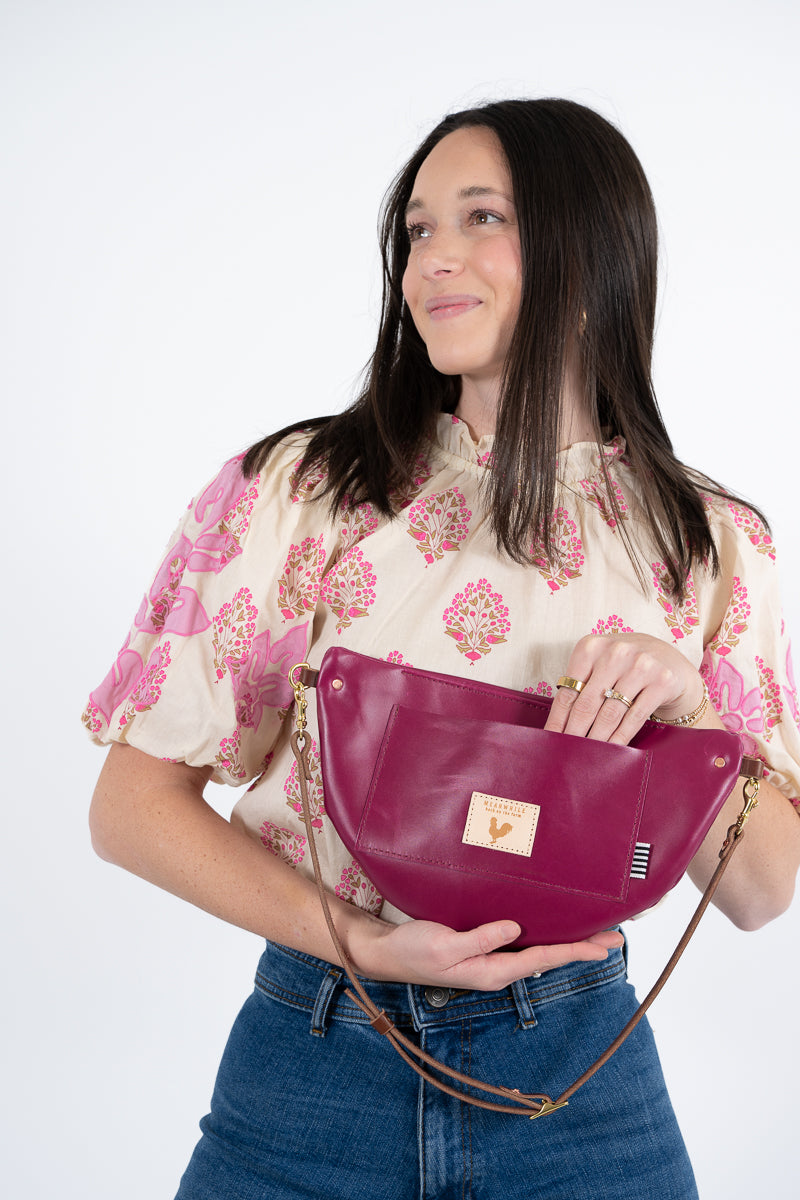 Limited Edition* Raspberry Leather Fanny Bag