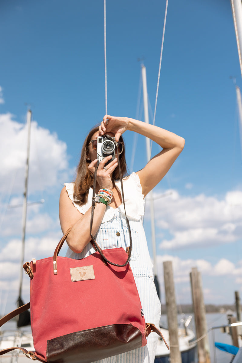 Nantucket Waxed Canvas Original Backpack | Red Canvas Backpack Nantucket Waxed Canvas Original Backpack | Red Canvas Backpack
