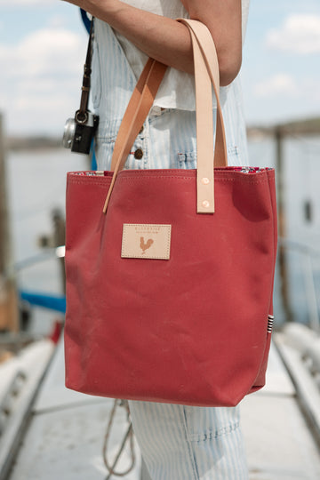 Nantucket Red Waxed Canvas Classic Tote