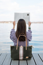 Olive Waxed Canvas Perfect Tote with Webbing