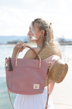 Mauve Leather Small Tote