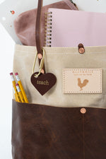 Custom Leather Bag Charm and Keychain