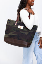 Camo Waxed Canvas Adventure Tote