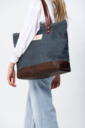 Slate Blue Canvas Tote Bag