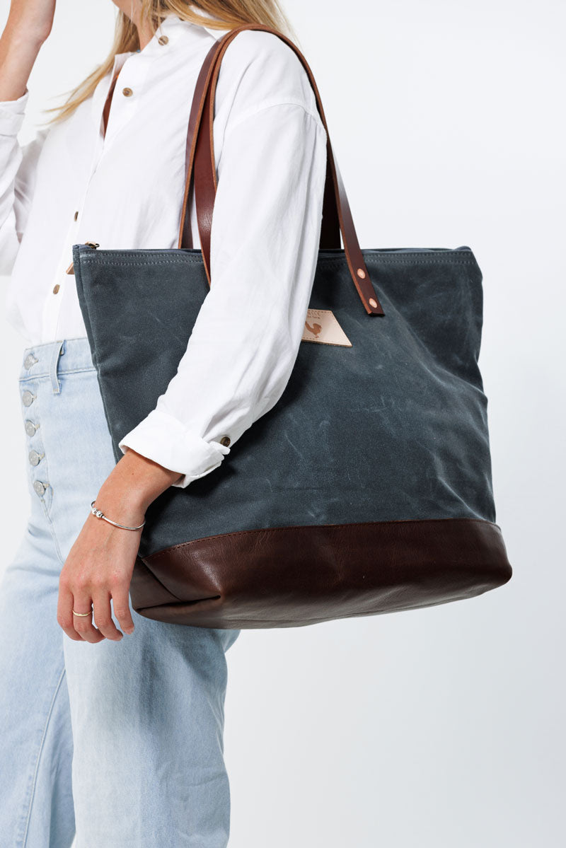 Slate Blue Canvas Tote Bag
