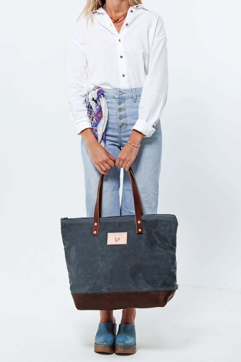 Slate Blue Canvas Tote Bag