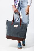 Slate Blue Canvas Tote Bag