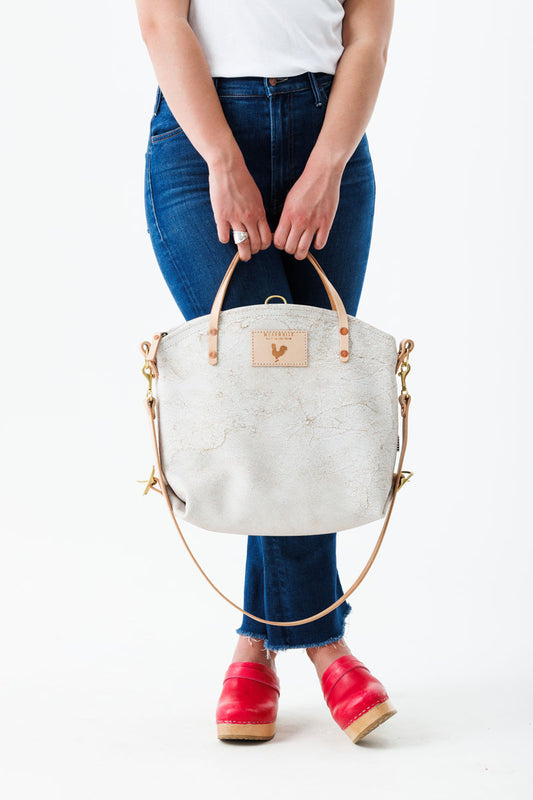 Birch White Leather Convertible Backpack 2.0